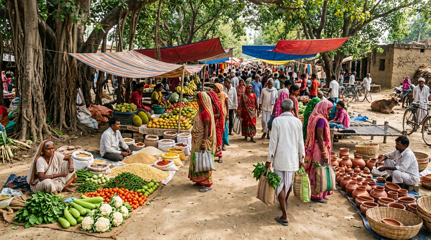 Sunday weekly market in Samastipur